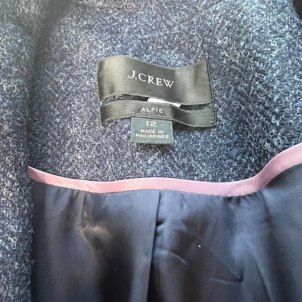 J.Crew Alfie Women’s Blazer in Navy English Wool Herringbone Size 12